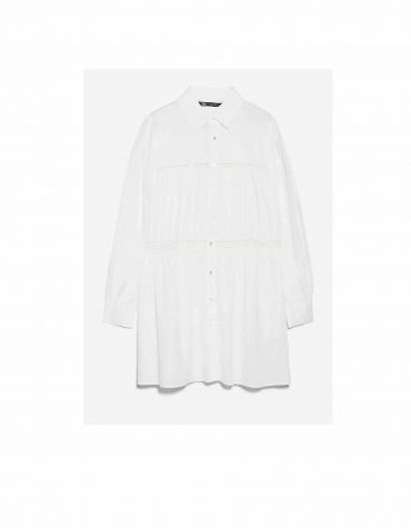 Zara- LONG SHIRT WITH LACE TRIMS
