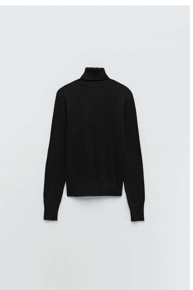 Knit Sweater Zara Zara Black Turtleneck Zara HIGH COLLAR KNIT SWEATER