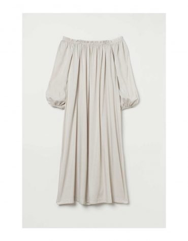 H&M - Off the Shoulder Dress Light beige
