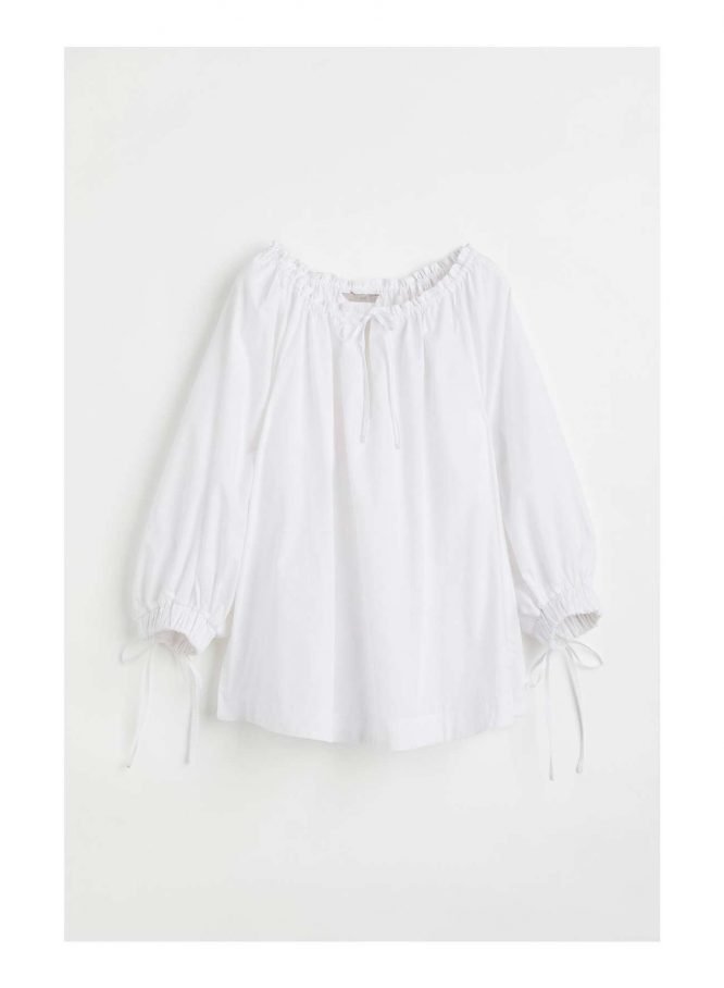H&M drawstring cotton blouse