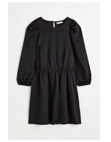 H&M -Balloon-sleeved crinkled dress