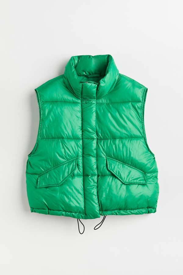 H&M Standupcollar Puffer Vest Green Authentic Brands For Less Online in Pakistan