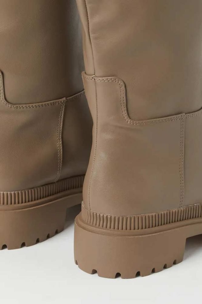 H&m Sock Boots Camel Suede-Leather Chelsea Boots (Chocolate Brown)