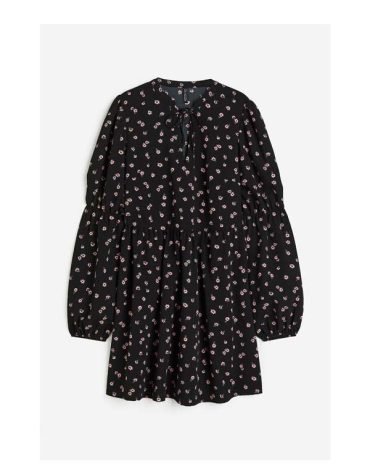 H&M -Patterned A-line dress Black/Floral