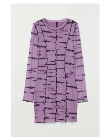 H&M -Mesh dress Light purple/Tie-dye