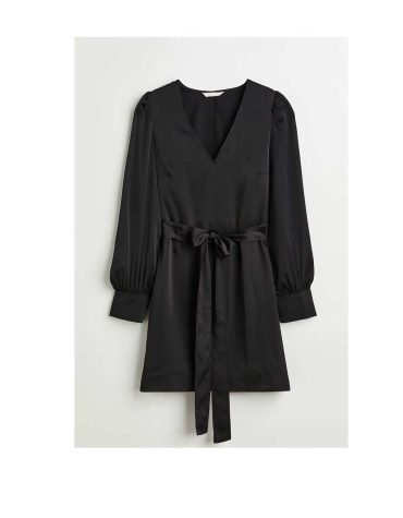 H&M -Balloon-sleeved Satin Dress