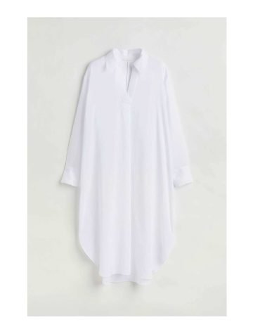 H&M -Lyocell-blend shirt dress White