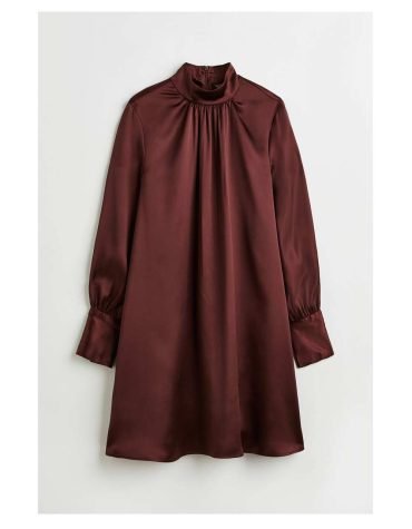 H&M -Satin dress Dark brown