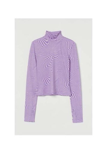 H&M -Patterned Top Light purple/patterned