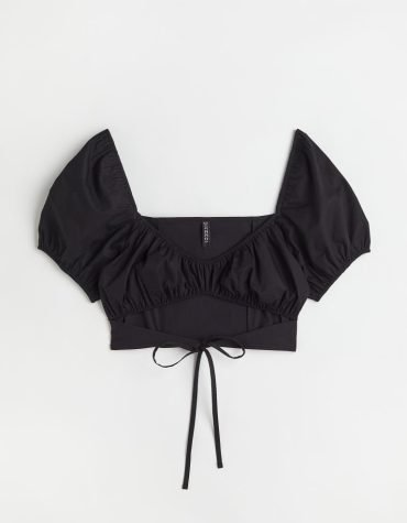 H&M -Cropped cut-out blouse Black