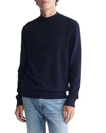 Original -Calvin Klein Men's Merino Wool Blend Mockneck Sweater
