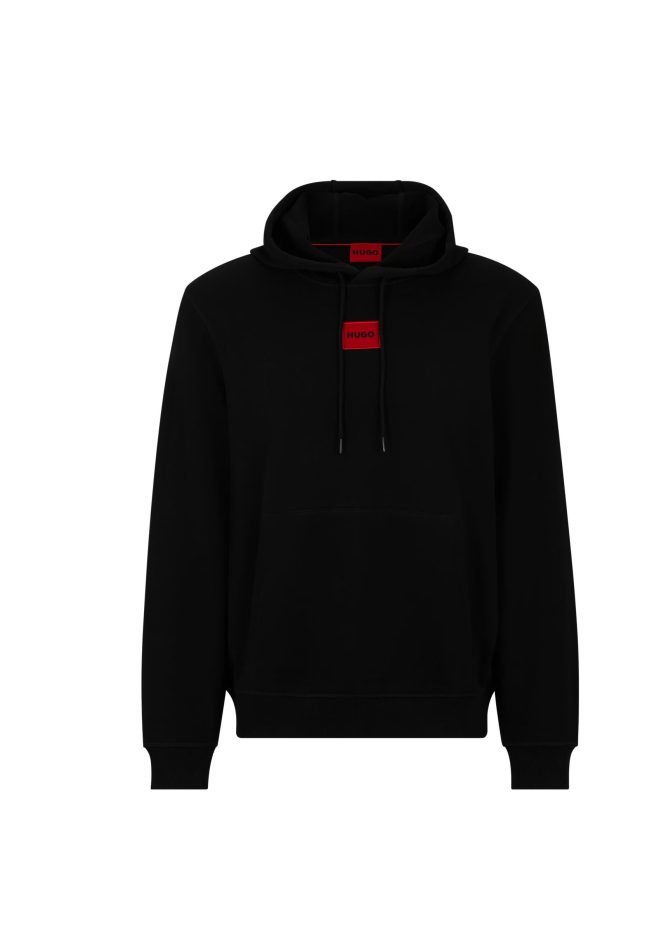 Original Hugo boss -COTTON-TERRY HOODIE WITH LOGO LABEL