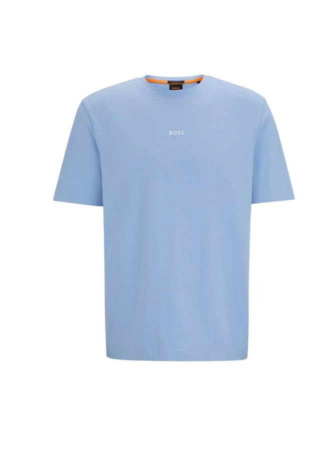 Original Hugo boss -RELAXED-FIT T-SHIRT IN STRETCH COTTON WITH LOGO PRINT