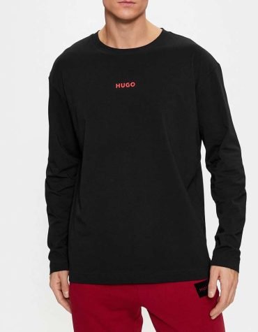 Original HUGO BOSS –RELAXED-FIT PAJAMA TOP IN STRETCH COTTON WITH LOGO