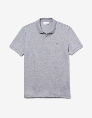 Original -LACOSTE MEN'S SLIM FIT STRETCH COTTON PIQUÉ GREY CROCODILE POLO