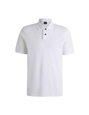 Original Hugo Boss -COTTON-PIQUÉ POLO SHIRT WITH LOGO PRINT