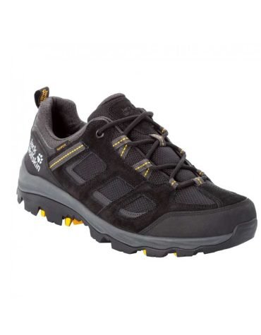 Original JACK WOLFSKIN -Mens Vojo 3 Texapore Low M Black/Burly Yellow Waterproof Walking Shoes 4042441_6055