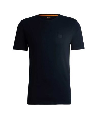 Original Hugo Boss -COTTON-JERSEY T-SHIRT Dark Blue WITH LOGO PATCH
