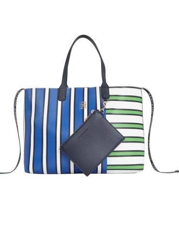 Original Women's Iconic Tommy Tote Stripe Mix Bag Tommy Hilfiger AW0AW14766-0H7