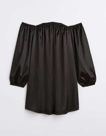 Original H&M -Off-the-shoulder Satin Dress Black