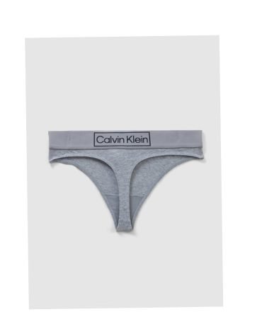 Original CALVIN KLEIN-Womens Underwear Reimagined Heritage Mid Rise Thong In Heather Grey