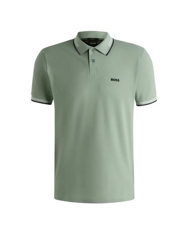 Original Hugo BOSS -Stretch-cotton slim-fit polo shirt with branding