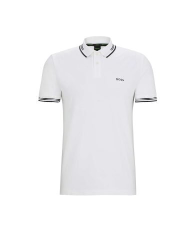 Original Hugo BOSS -Stretch-cotton slim-fit polo shirt with branding