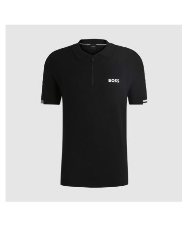 Original Hugo BOSS - Golf Shirt - Knitted Perform Max Slim - Black SU25