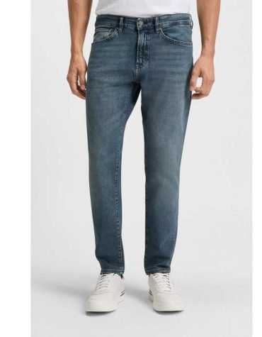 Original -Hugo boss Tapered fit jeans in comfortable blue stretch denim