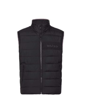 Original Hugo BOSS-Water-repellent gilet with tonal logo – Black